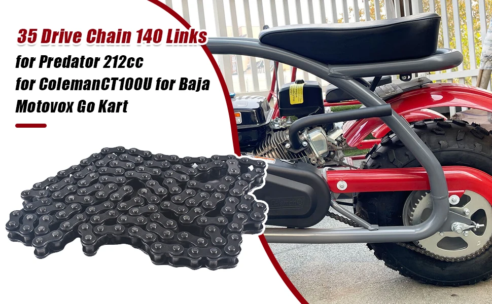 #35 140 Links Drive Chain For Predator 212cc Coleman CT100U Baja Motovox Go Kart