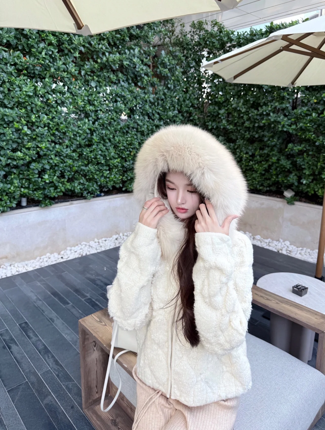 

Женское хлопковое пальто Seoul Sle с вязаным коротким рукавом, молнией, большим меховым воротником, прямым кроем и длинными рукавами, повседневное