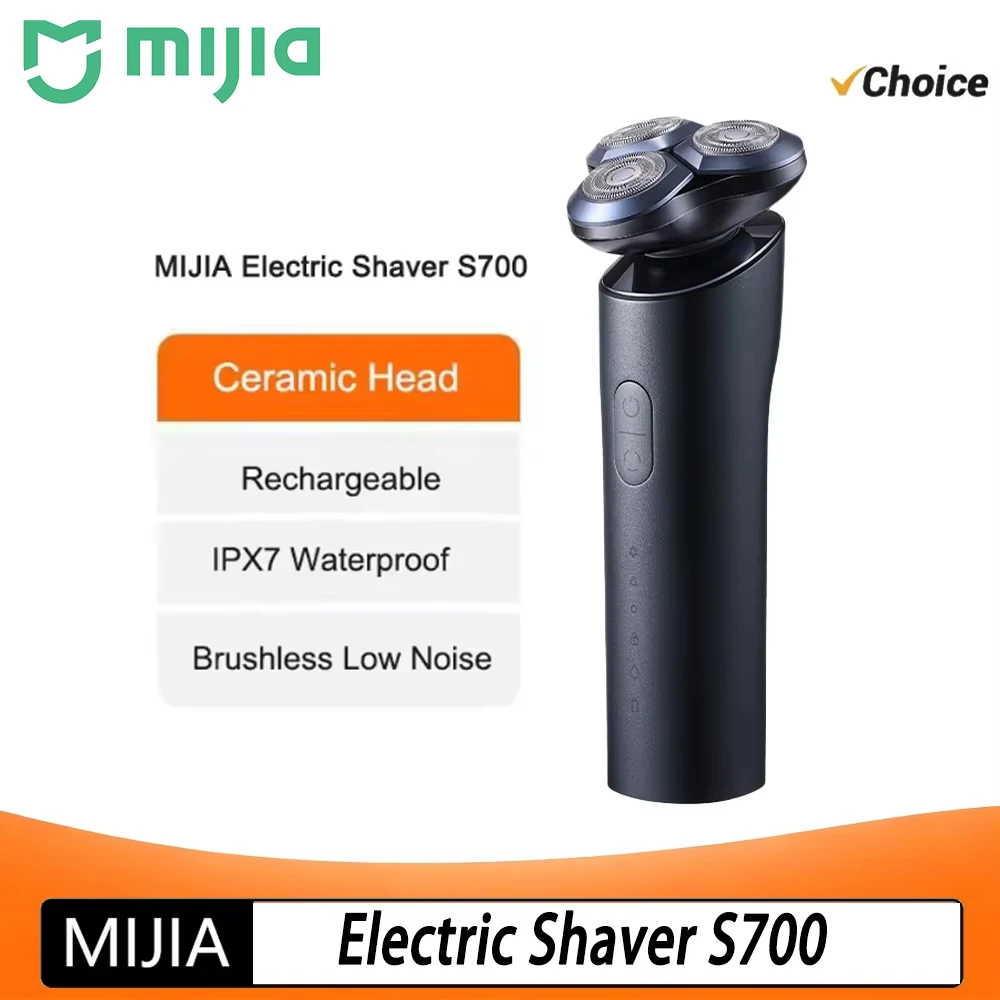 NEW MIJIA Electric Shaver S700 Portable Flex Razor 3 Head Shaving IPX7 Waterproof Washable Beard Trimmer Trimer Cutter 30 DAY