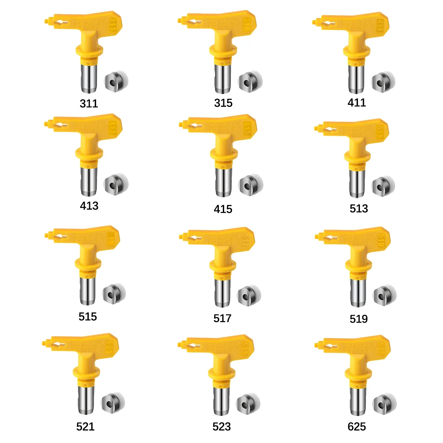 

Airless Spray Tip 311 315 411 413 415 513 515 517 519 521 523 625Carbide Reversible Nozzle High Pressure Paint Sprayer Replacemt