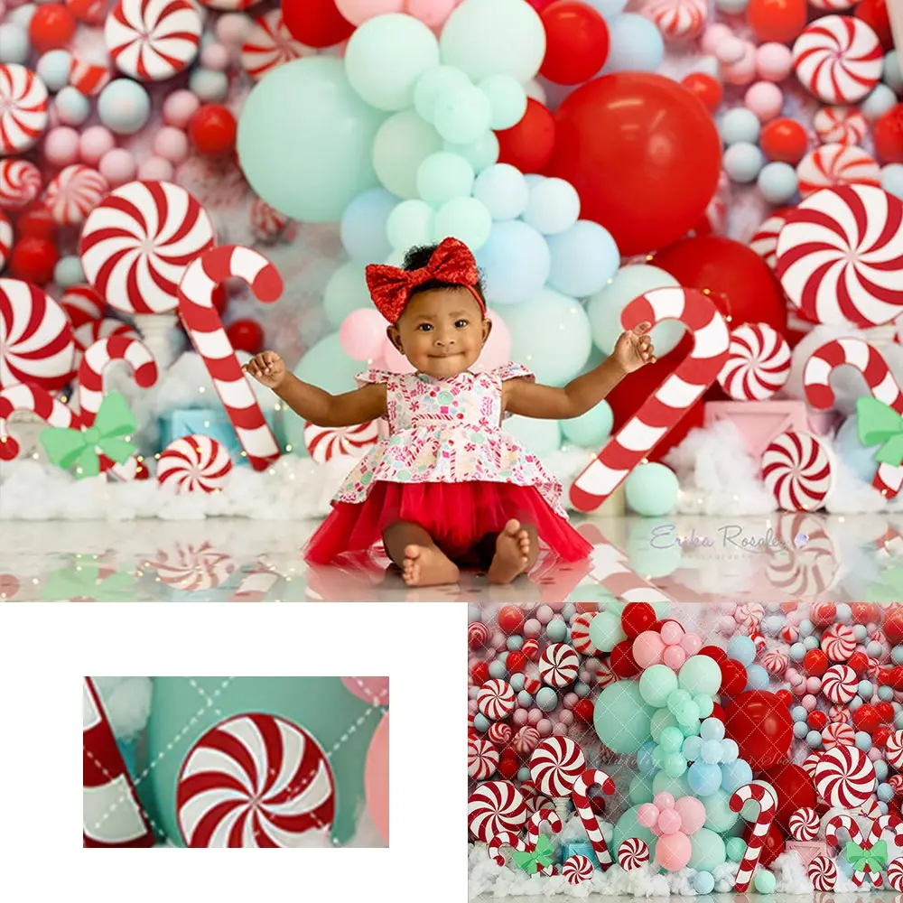 

Peppermint Party Backdrop Kids Baby Cake Smash Photography Decor Child Adult Birthday Studio Backgrounds