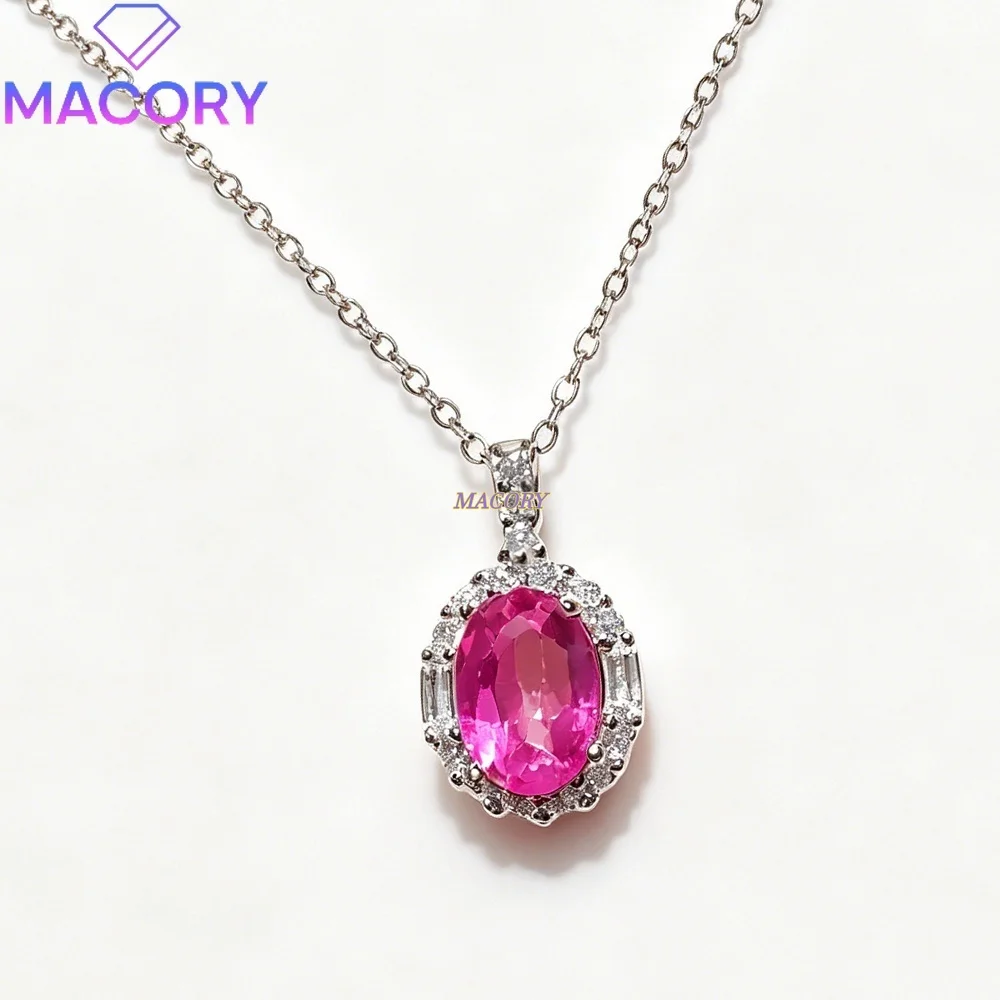 Natural Pink Topaz Necklace 925 Silver Delicate Pendant Everyday Versatile Valentine's Day Gift Birthday Gift for Friends