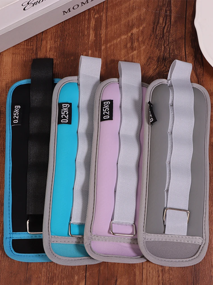 【M】 1 paire de poids de cheville réglables (0.25kg * 2 pièces) sangles de bras de jambe en néoprène pour Fitness aérobic physiothérapie pour femmes hommes enfants