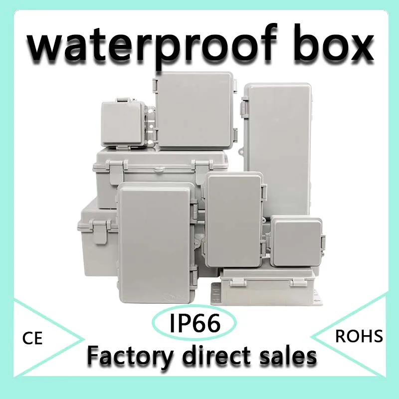 IP66 Waterproof Plastic Enclosure With Hasp Electrical Junction Box Outdoor Sealed Switch Power Case Distribution Boxes