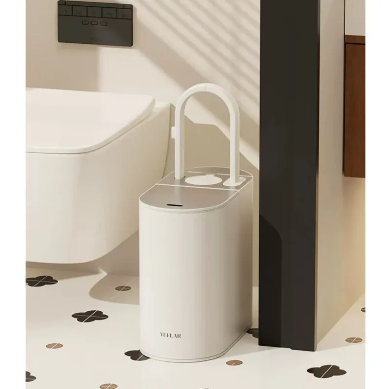 Intelligent induction trash can, bathroom, toilet, household with lid and toilet brush, integrated special bucket electric