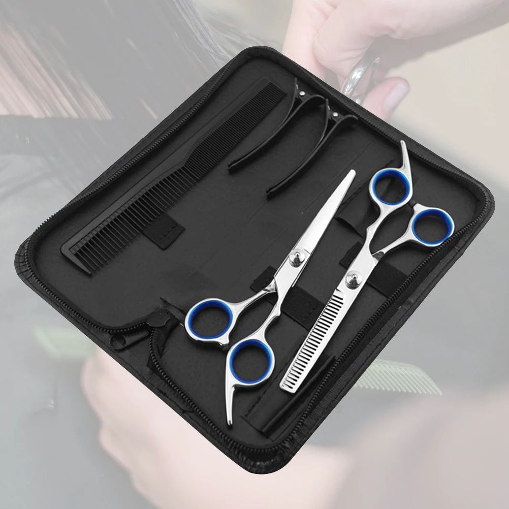 

Hairdressing Scissors Set Barber Salon Cutter Teeth Cut Straight Comb Hair Clips Styling Tools Accessories Storage Bag Pet