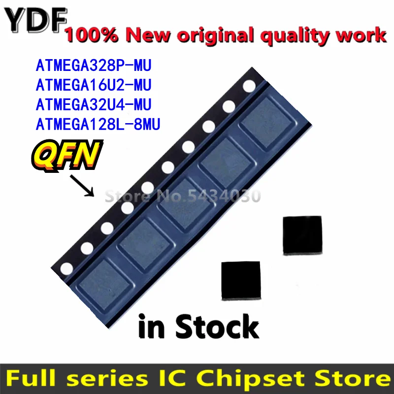 100% New ATMEGA328P-MU ATMEGA128L-8MU ATMEGA16U2-MU ATMEGA32U4-MU ATMEGA328 ATMEGA128 ATMEGA16U2 ATMEGA32U4 QFN