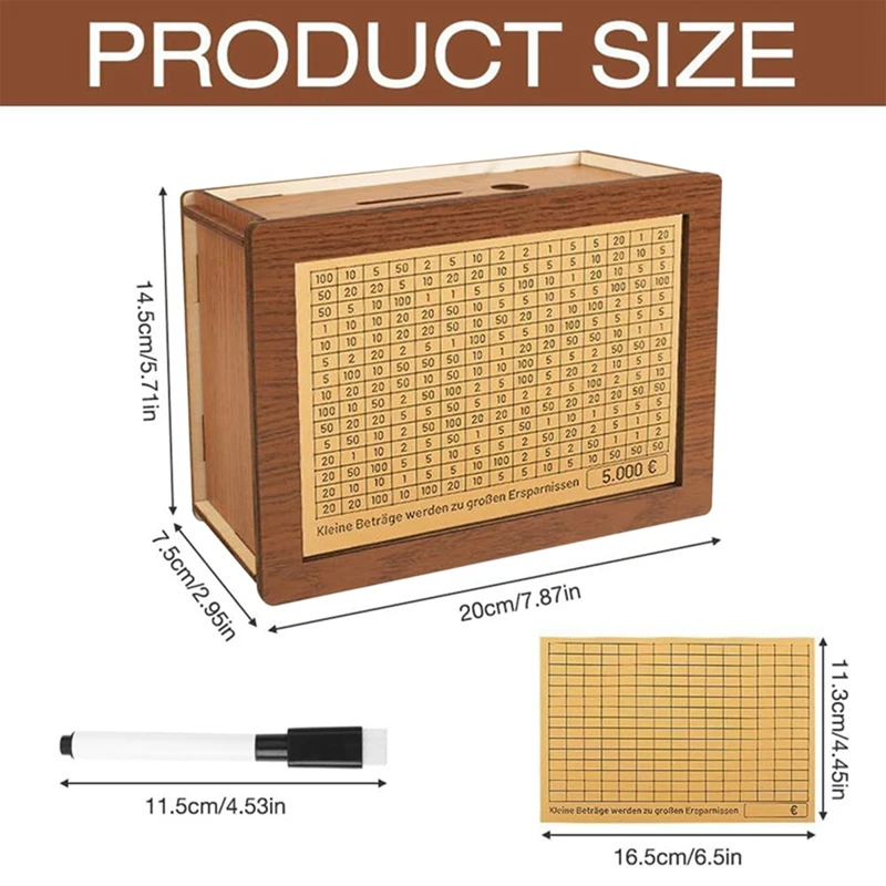 Деревянная Копилка в стиле ретро, копилка для взрослых, многоразовая копилка, Оловянная копилка для денег, 1 шт.