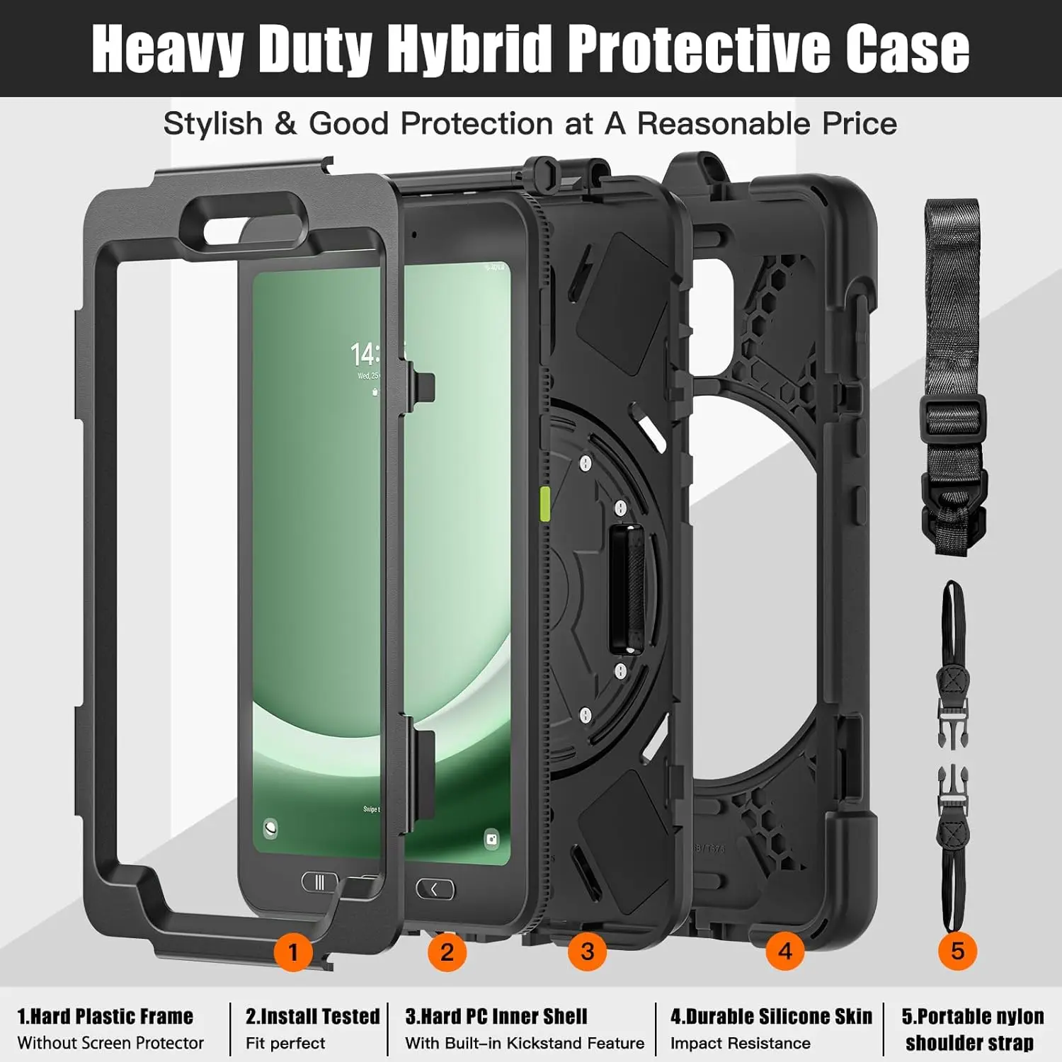 Case For Samsung Galaxy Tab Active Pro 10.1 2019 T540 Active 4 T630 Active 2 3 5 X306b T395 Tablet 360 Rotation Kickstand Cover