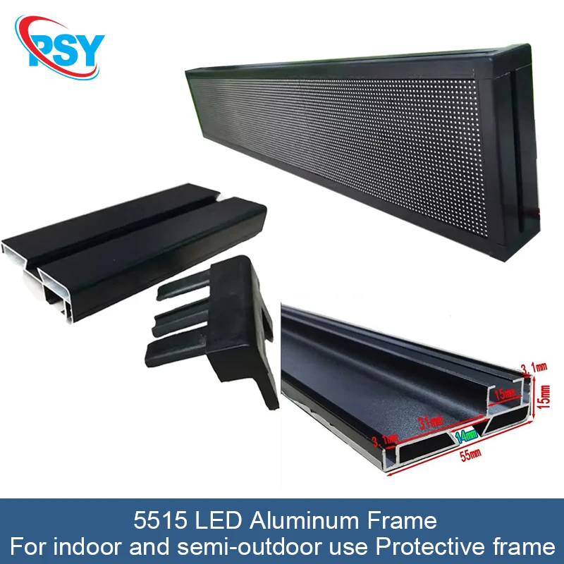 High Quality 5515 Slim Frame Aluminum Profiles Small Strip Led Digital Display Frame P2 P2.5 P3 P4 P5 Led Full Color Display