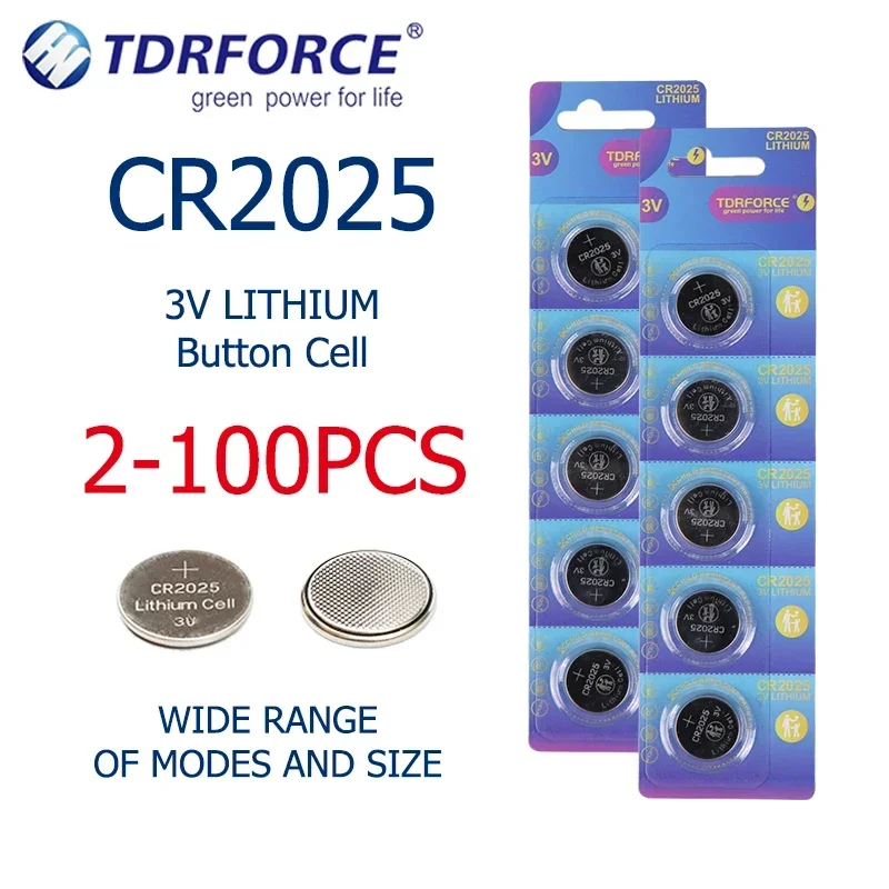 

2-10PCS CR2025 Battery 3V Lithium Button Batteries cr2025 Coin Batteries for Watch Calculator Toys Car Remote Button Coin Cell