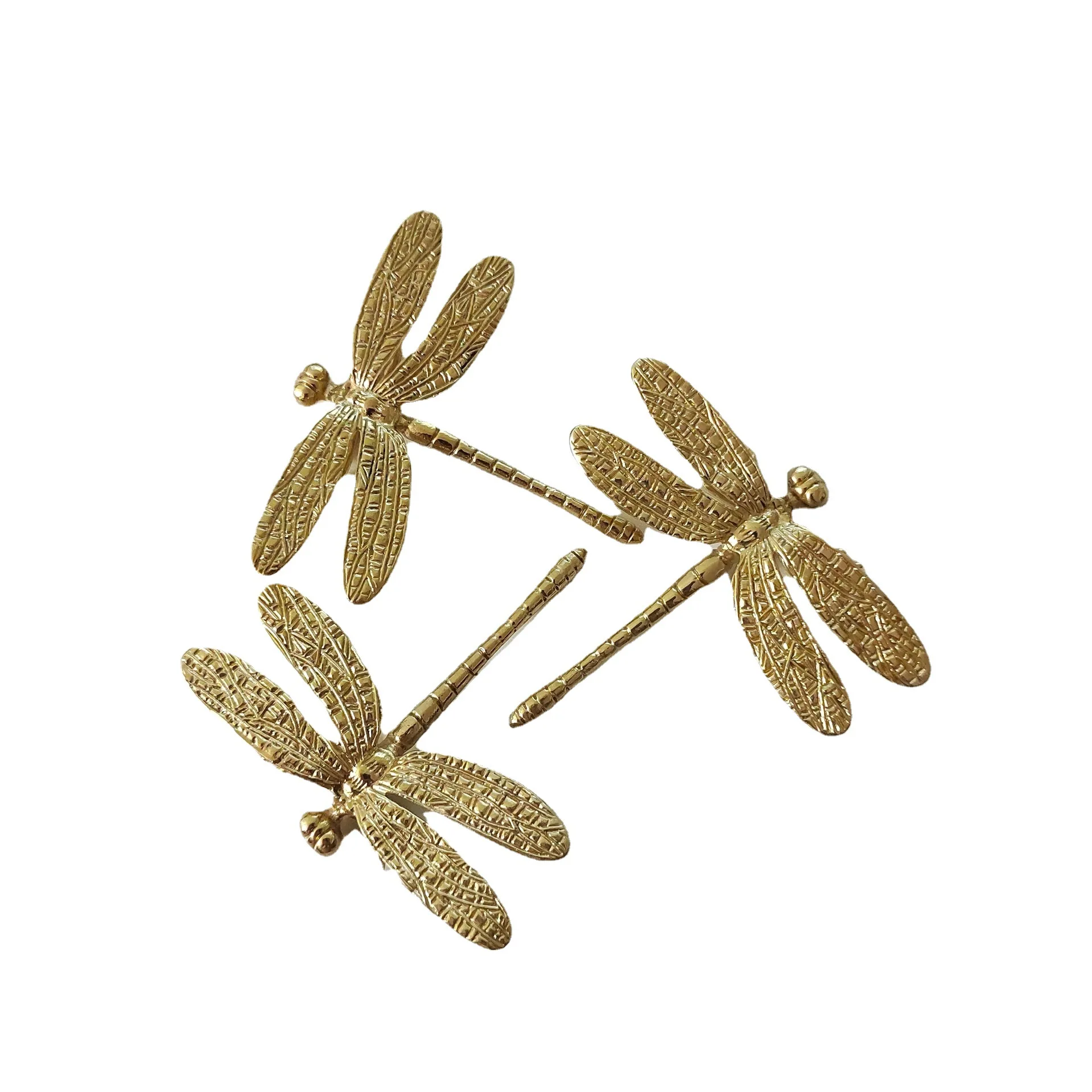 Brass Dragonfly Furniture Handle Handle Ceramic Accessories Furniture Accessories Background Wall Decoration