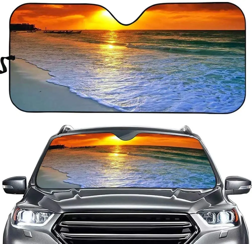 Galaxy Print parasole antivento pieghevole personalizzato Auto parasole scudo termico visiera parasole per Auto SUV camion