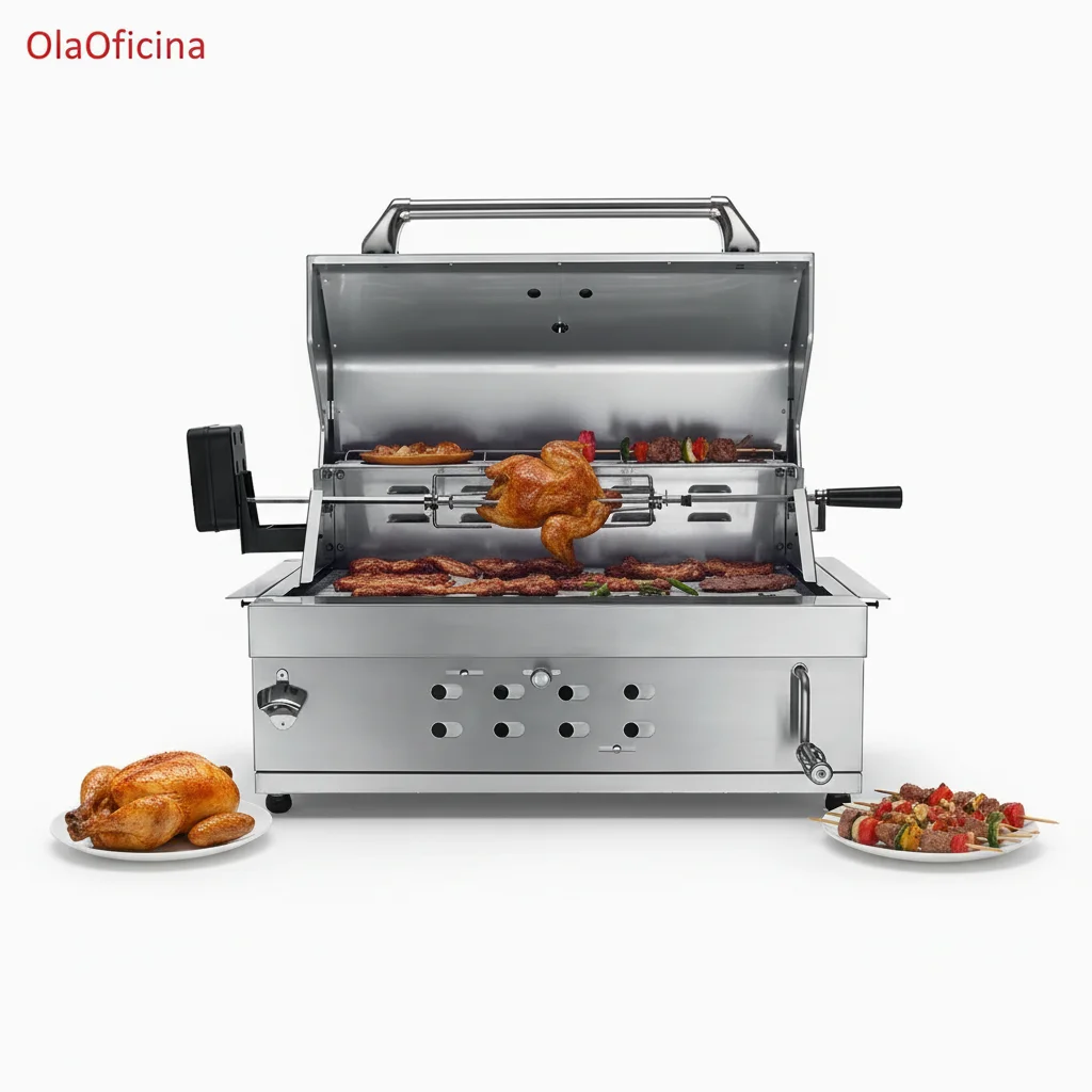High Quality Stainless Steel 430 Built-in Outdoor Charcoal BBQ Grill Knob Control 1 Year Warranty Kitchen Backyard Bakery Use