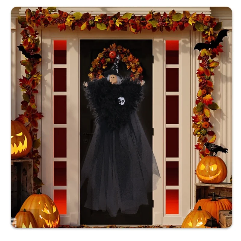 1 قطعة مكان الهالوين الديكور الدعائم الساحرة الأبيض شبح دمية ساري قلادة نافذة فستان الدعائم