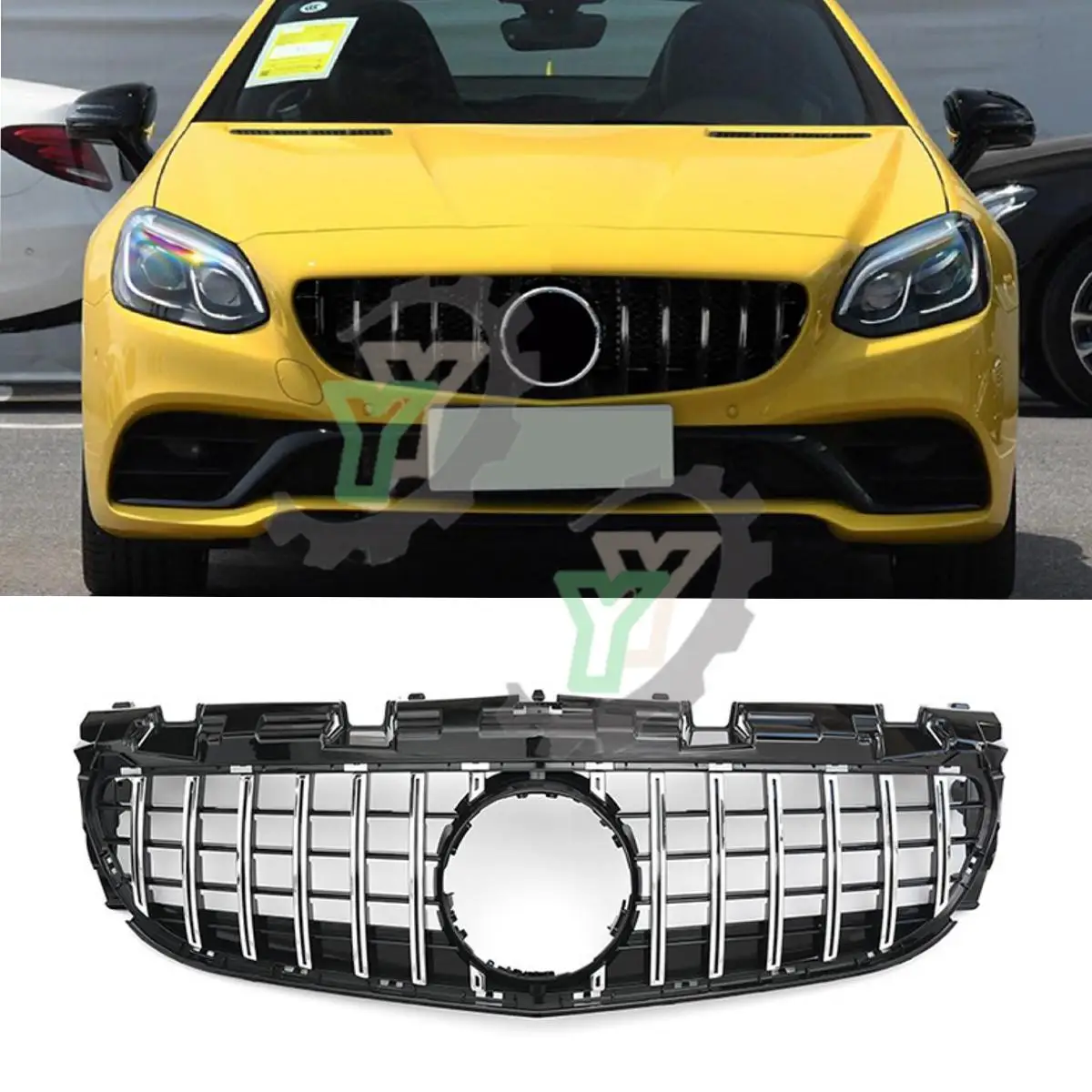 

For Mercedes-Benz SLC-Class R172 SLC200 SLK250 SLC260 SLC300 2016 2017 2018 2019 GT style Front Bumper Upper Grille Racing Grill