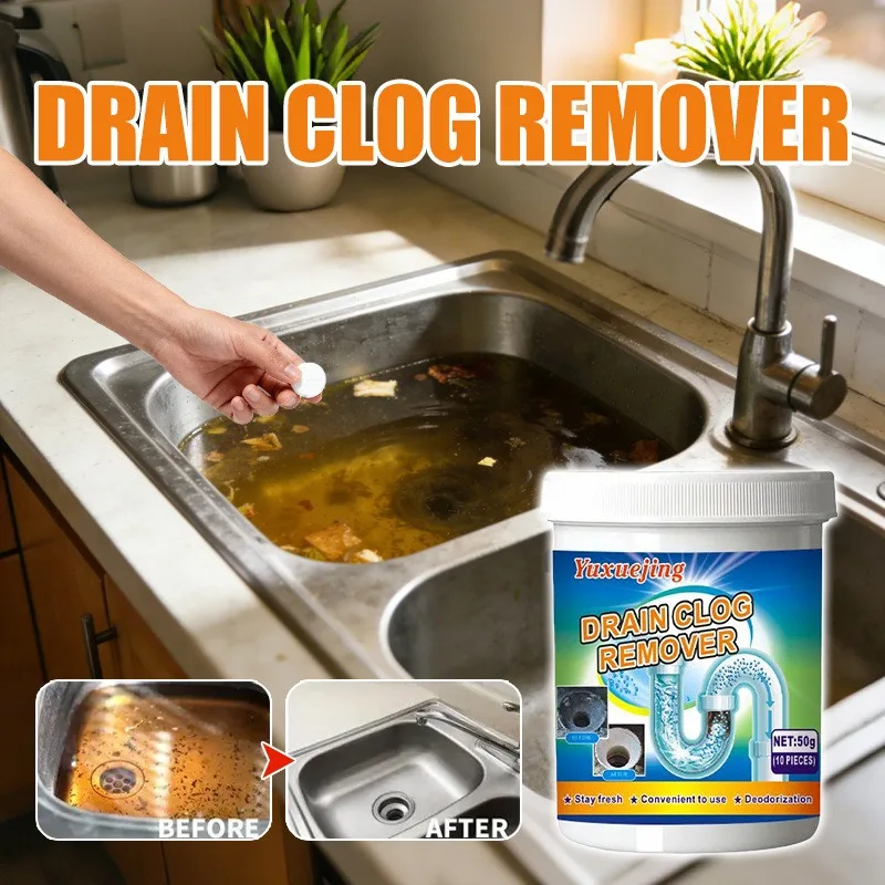 Pipeline Dredging Effervescent Tablets, Kitchen, Bathroom, Vegetable Sink, Sewer Cleaning Pills, Anti Fouling and Anti Blocking