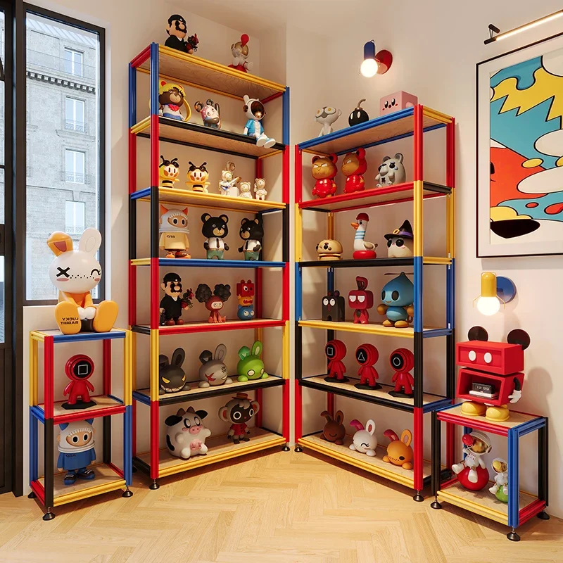 Aluminum profile marine plate dopamine figure toy building block display rack model creative display rack color rack