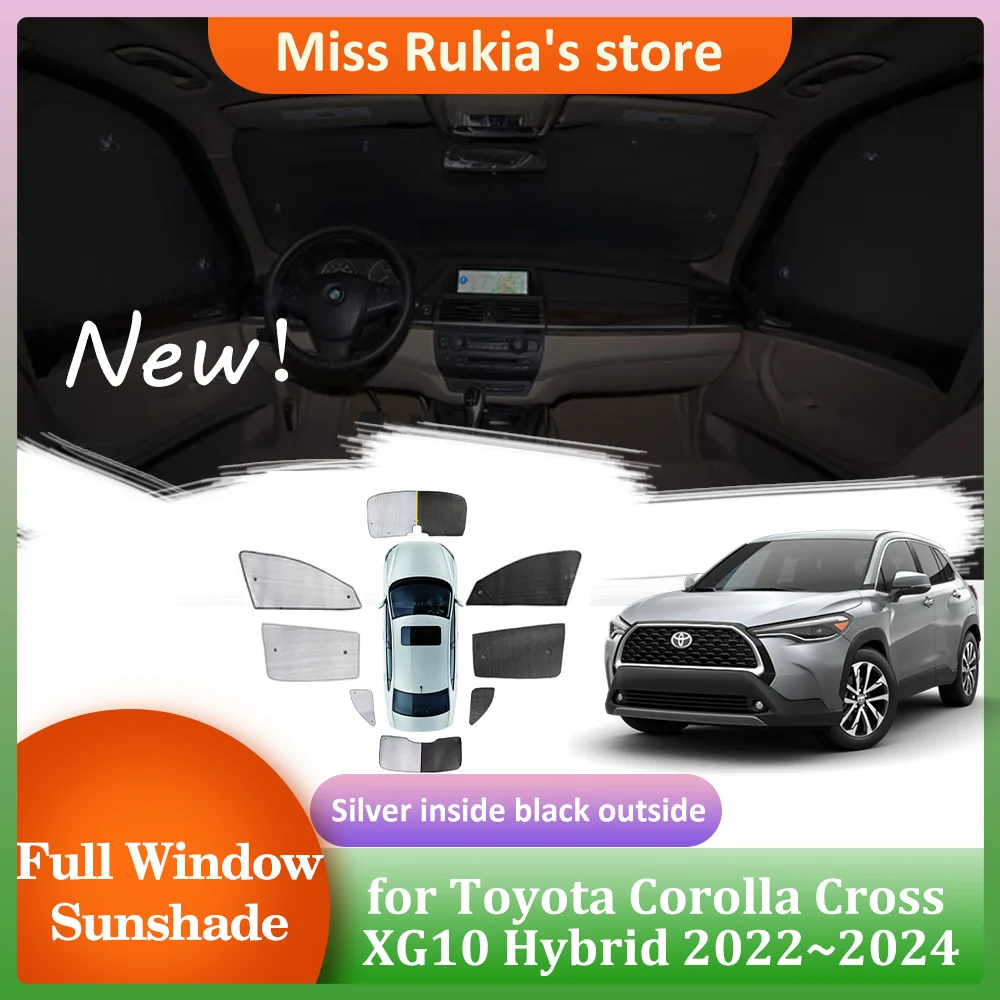 Full Coverage Sunshades for Toyota Corolla Cross XG10 Hybrid 2022~2024 Windows Visor Windshield Curtain Sunroof Cover Accessorie