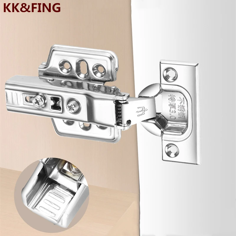 KK&FING Stainless Steel Removable Hinge With Hydraulic Cabinet  Door Spring Hinge Damper Buffer Soft Close Furniture Hardware