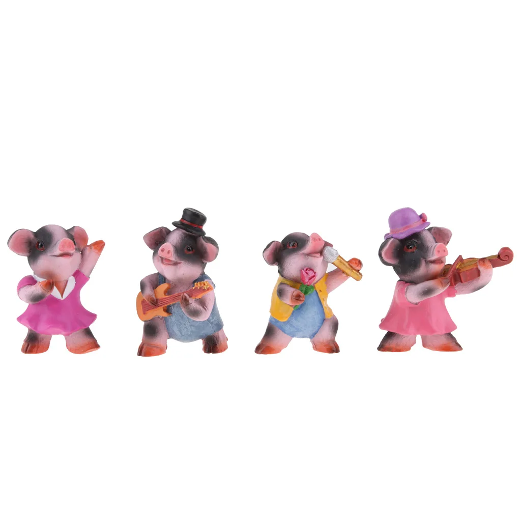 Mini Resin Fairy Garden Miniatures Decorative Resin Figures Micro Landscape Ornament Terrarium Figurine for Dollhouse Scene