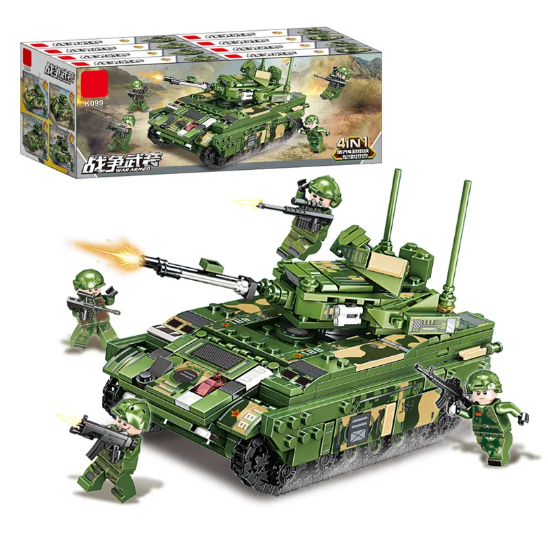 Building Blocks Military Tanks Science and Education Assembly Toys DIY Models Children's Gifts Blocks Toys Friends Decoration