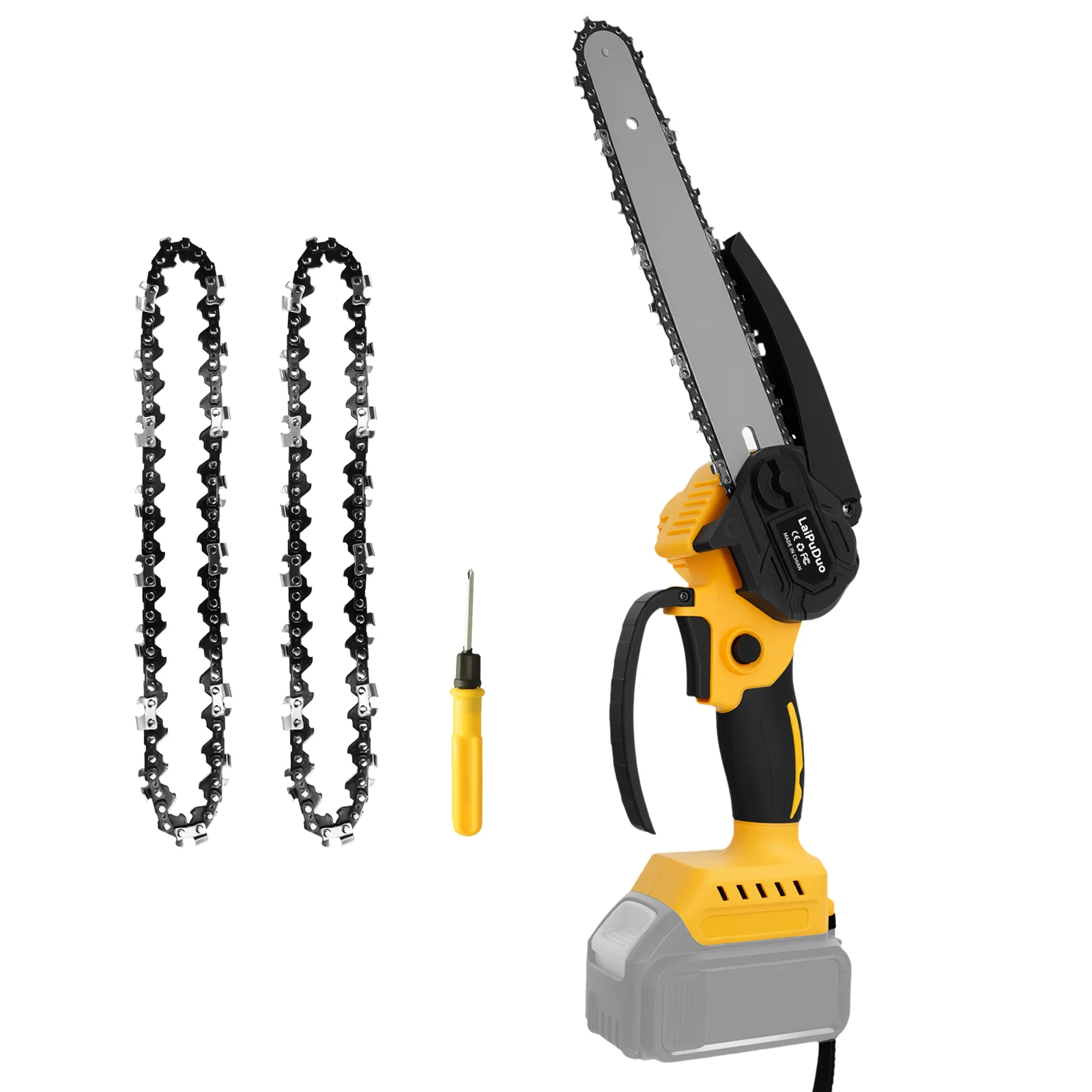 Brushless Mini Chainsaw 8 Inch Handheld Electric Saw Woodworking Garden Pruning Saw Power Tool for Dewalt 20V Battery Pin