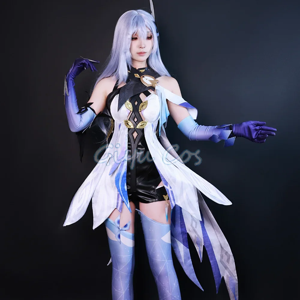 女性のためのgenminインパクトコスプレコスチューム、ウィッグ付きのアニメユニフォーム、ハロウィーンパーティーコスチューム、仮面舞踏会ゲーム、大人のカーニバル