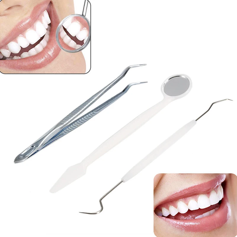 3PCS/Set Dental Tooth Cleaning Kit Mirror Sickle Tartar Scaler Teeth Pick Spatula Equipment Dentist Oral Care Tooth Cleaning