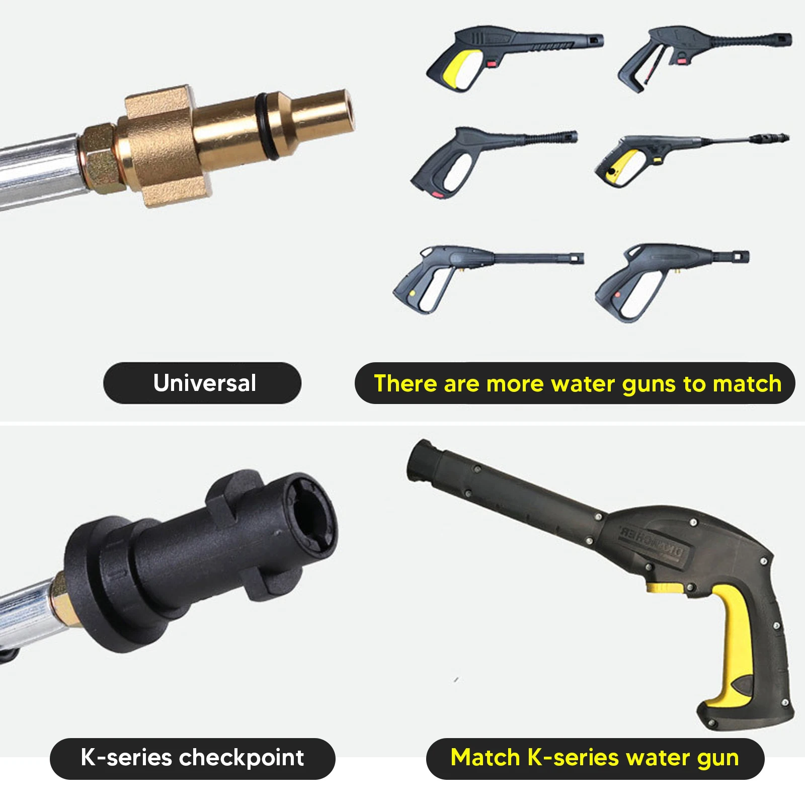 10M Drain Pipe Unclogging Kit With Jetting Nozzle High Pressures Water Hoses 1/4inch Sewer Cleaner & Washing Gun Lance Connector - view 6