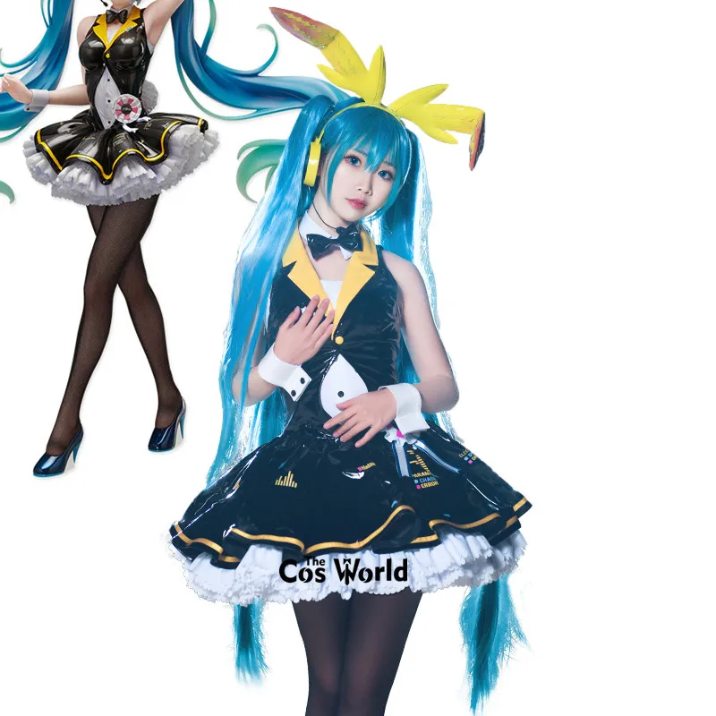 Miku Bunny Girl Dress Uniform Outfit Anime Cosplay Costumes