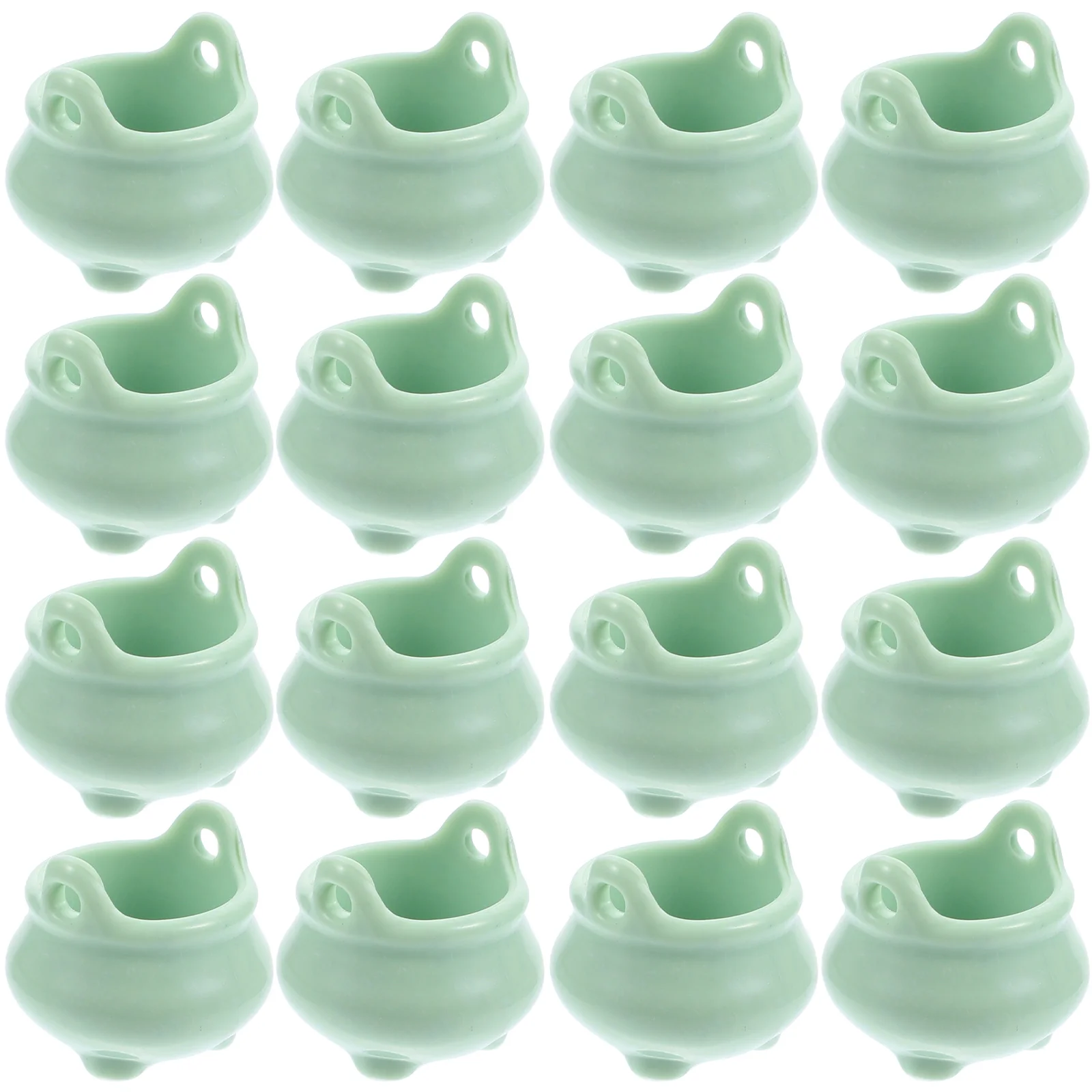 24pcs Plastic Mini Cauldron Witch Pot Halloween Micro Landscape House Decoration DIY Party Supply Witches Witch's Book