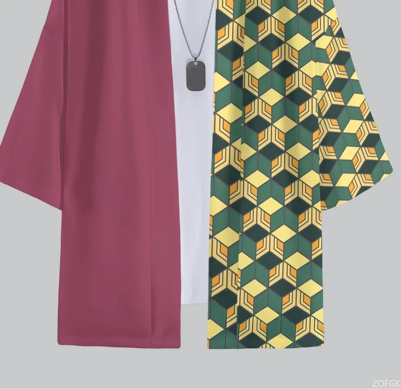 2026 Summer New Style Men's Kimono with 3D Check Pattern Print for Street Casual Fashion Comfortable Soft Breathable