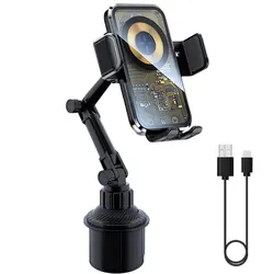 15W Auto Clamping Wireless Car Charger Stand for Samsung Z Fold5 4 3 VIVO X Fold2 Car Cup Holder Phone Mount Fast Charging