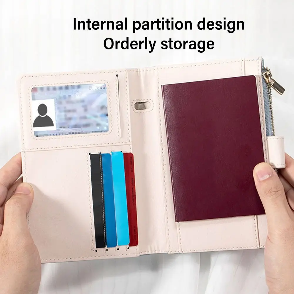 Women Men PU RFID Passport Cover Passport Protector Multi-Function Credit ID Card Wallet Waterproof Business Document