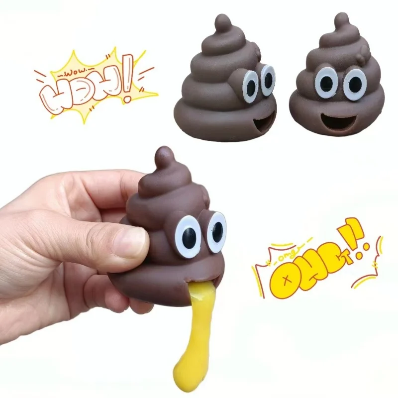 1-3PCS Creative Vomit Stool Prank Toy Army Vomiting Ball Decompression Funny Disgusting Sticky Stool for Home Garden Pranks
