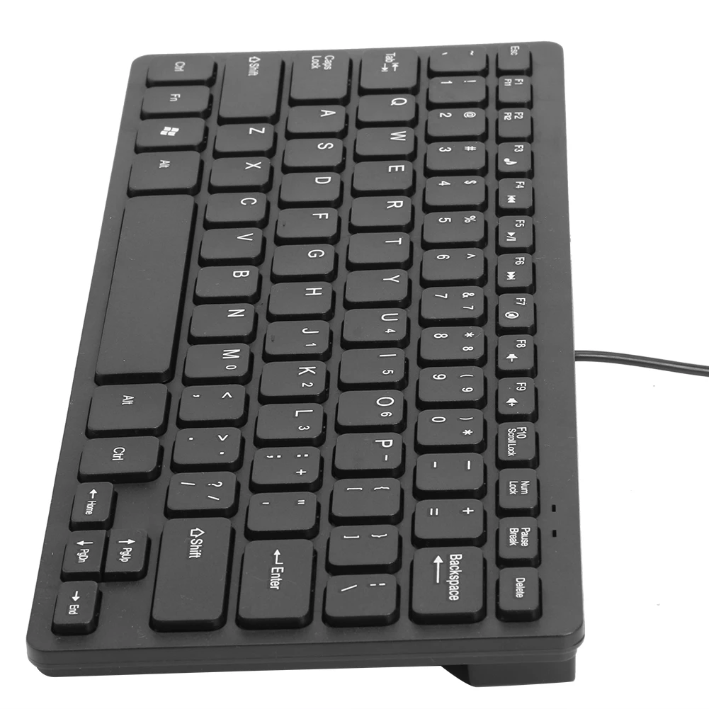 Teclado con cable USB K1000, 78 teclas, teclado con cable ultrafino de 10 pulgadas, teclado de ordenador Multimedia ABS resistente al agua para ordenador y PC