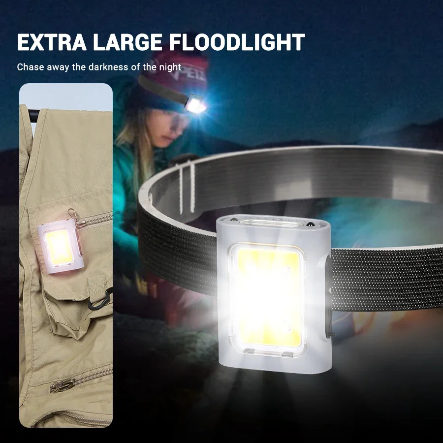 Induction LED Headlamp, Rechargeable led Light,Super Bright Head Flashlight With Magnet for Work Hiking Fishing Running Camping