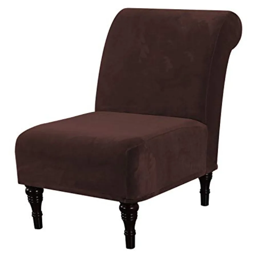 Armless Accent Chair Covers Thick Velvet Armless Chair Slipcovers High Stretch Chair Covers for Living Room Hotel Machine Washa
