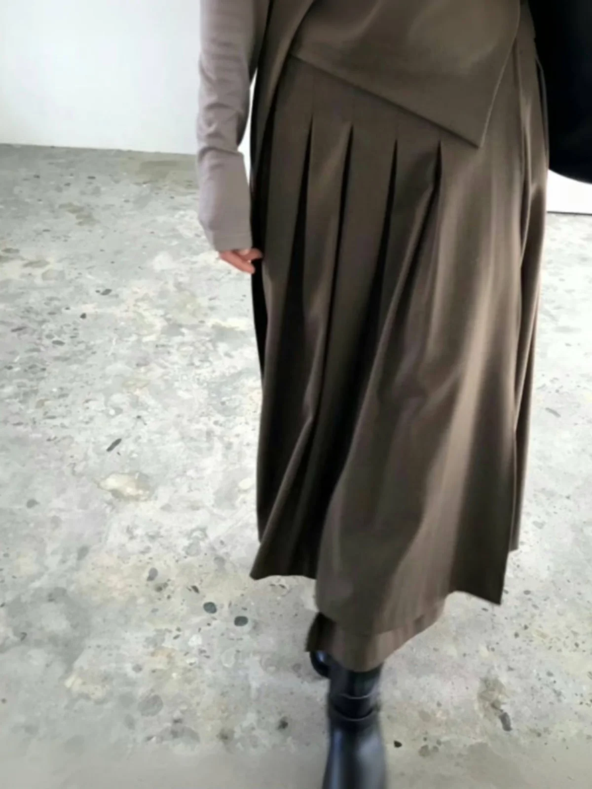Korean Sle High Waist A-Line Skirt Women's Faionable Geometric Waist Seal Sa Pleated Design f-length Skirts