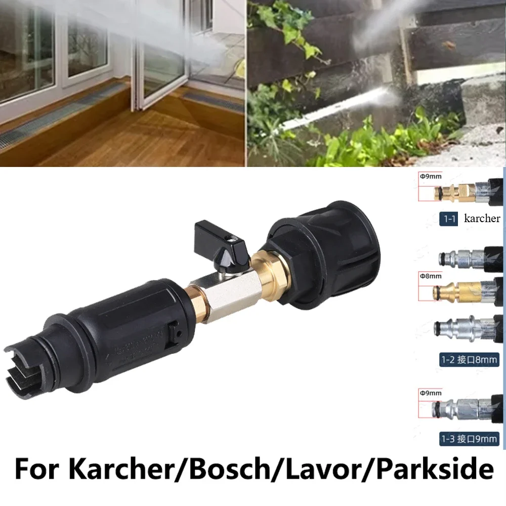 High Pressure Washer Nozzle Sprayer Quick Plug  Angle Adjustable with Valve To Control Water Flow for Karcher Lavor 3000PSI