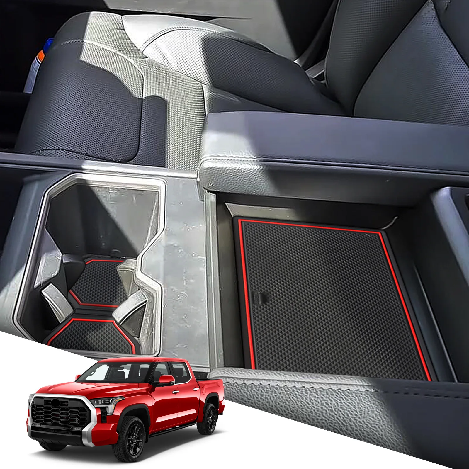 For Toyota 22-24 Tundra car door groove pad TUNDRA storage groove cup groove dustproof and anti slip pad