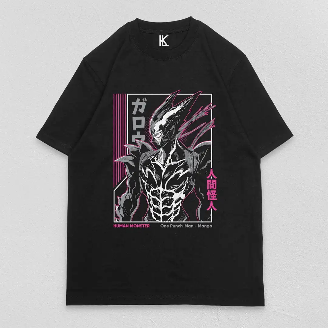Garou T-shirt one punch Man Villain Horror Anime Manga Gift Shirt All Size