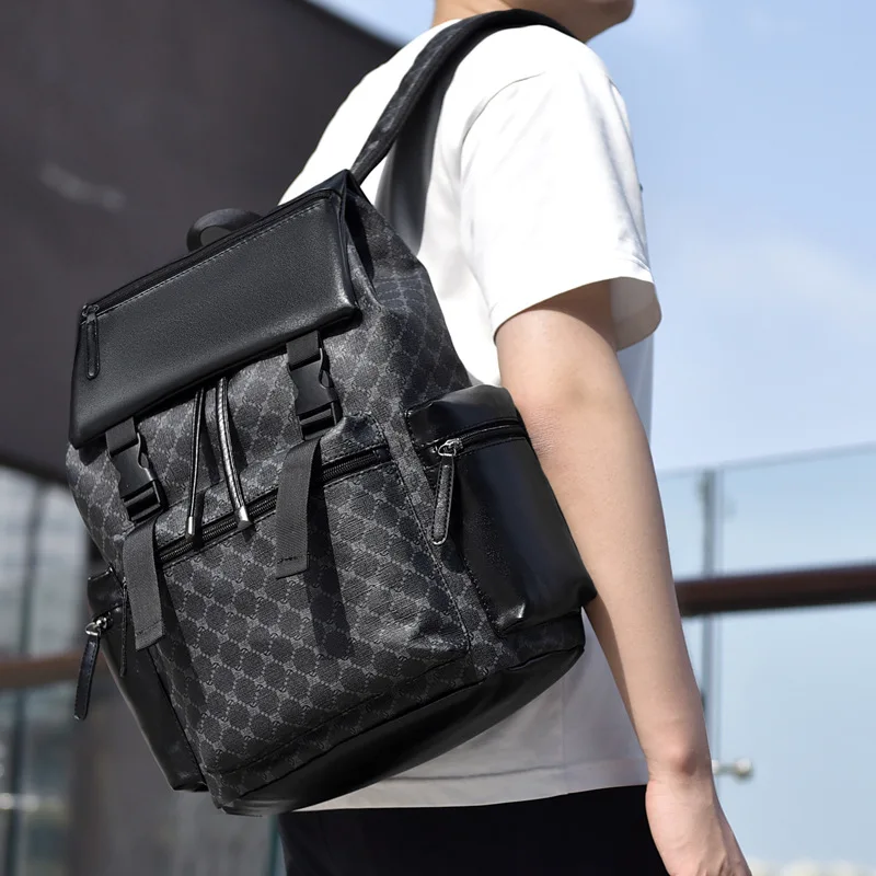 Luxe Zakelijke Heren Rugzak Grote Capaciteit Lederen Reisrugzak Casual Student School Rugzak Waterdichte Man Laptop Tas