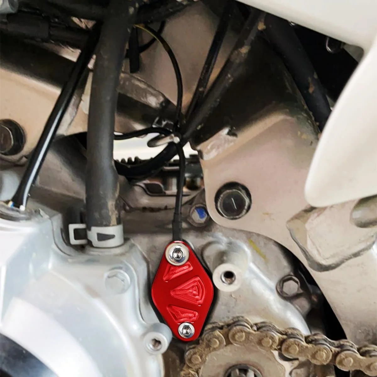 Red Motorcycle Bump Start Cover Billet Aluminum For Kawasaki KLX110 KLX110 KLX110L 2002-Present