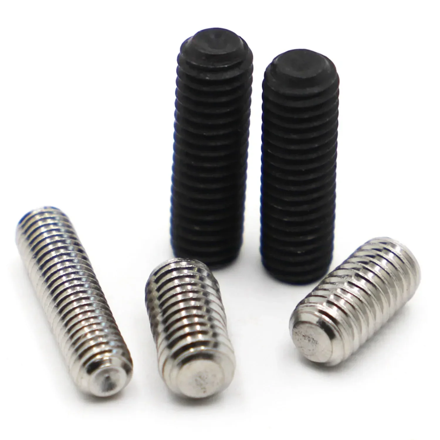 10-50 Uds M2 M2.5 M3 M4 M5 M6 M8 M10 DIN916 304 acero inoxidable 12,9 aleación de acero Allen Hex Socket Cup Point juego de tornillos tornillo sin cabeza