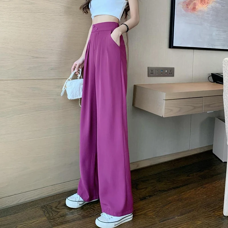 Y2K Wide Leg Pants Women Fashion Oversize Loose 4Xl Suit Pants Spring Korean Office Lady Casual High Waist Trousers New