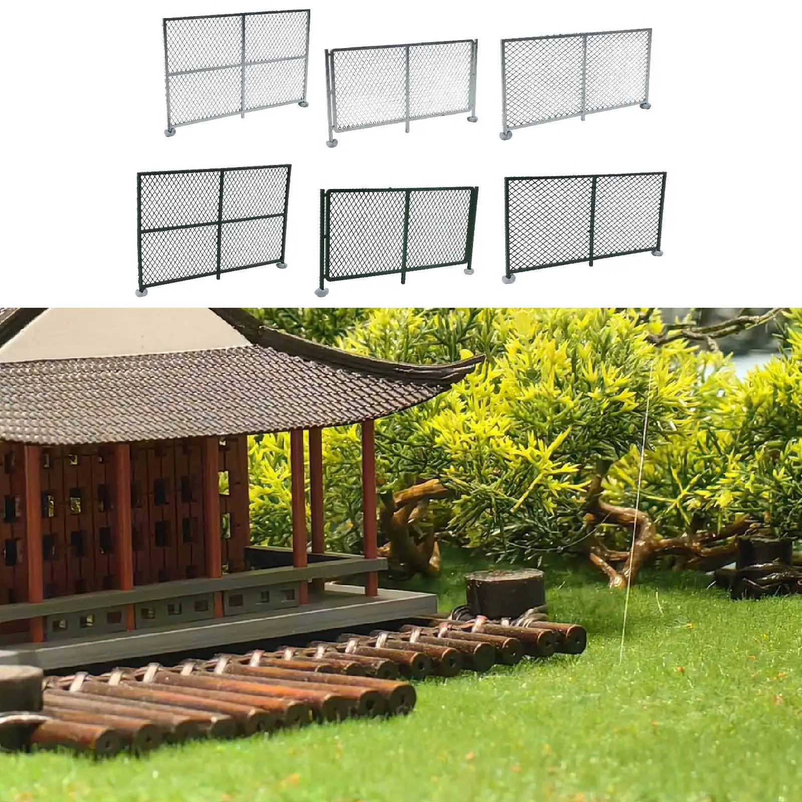 Clôture à échelle HO, disposition, robuste, créative, légère, décoration de micro paysage, accessoires de paysage, pour scène de Diorama de trains modèles, 1/87