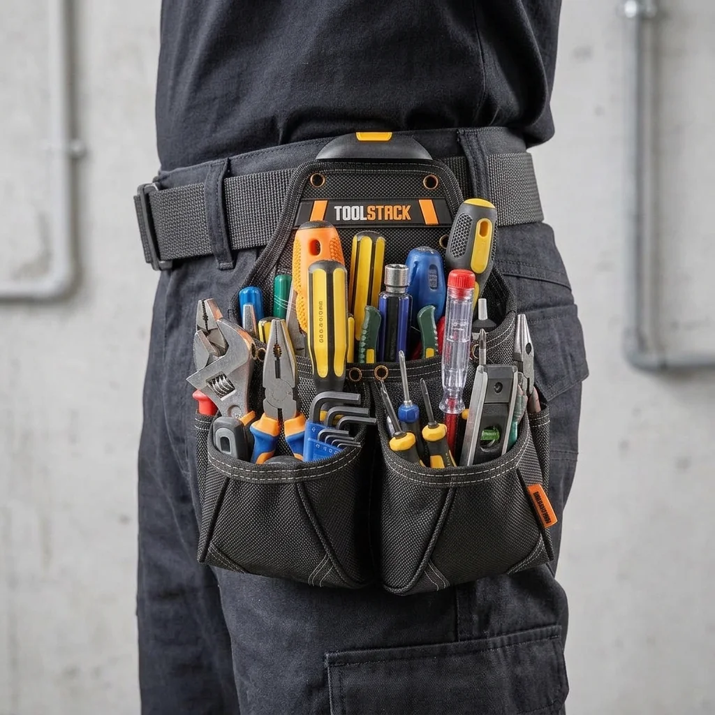 ツールスタック ダブルポケット 電気技師ツールキット 多機能 - Power Tools Band のレビューと価格