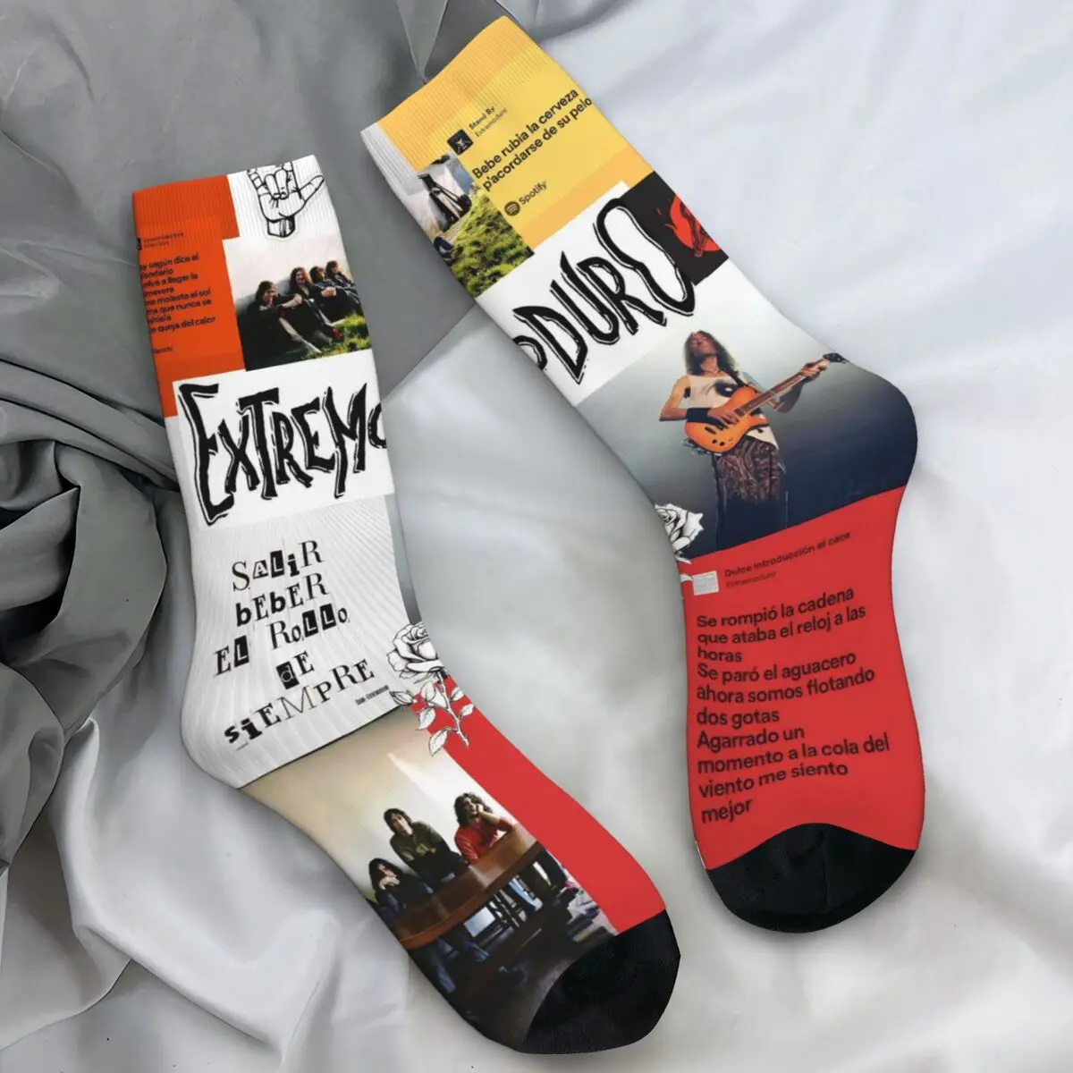 

Extremoduro Spanish Hard Rock Band Socks Robe Iniesta Vintage Stockings Autumn Non-Slip Men's Socks Soft Design Skateboard Socks